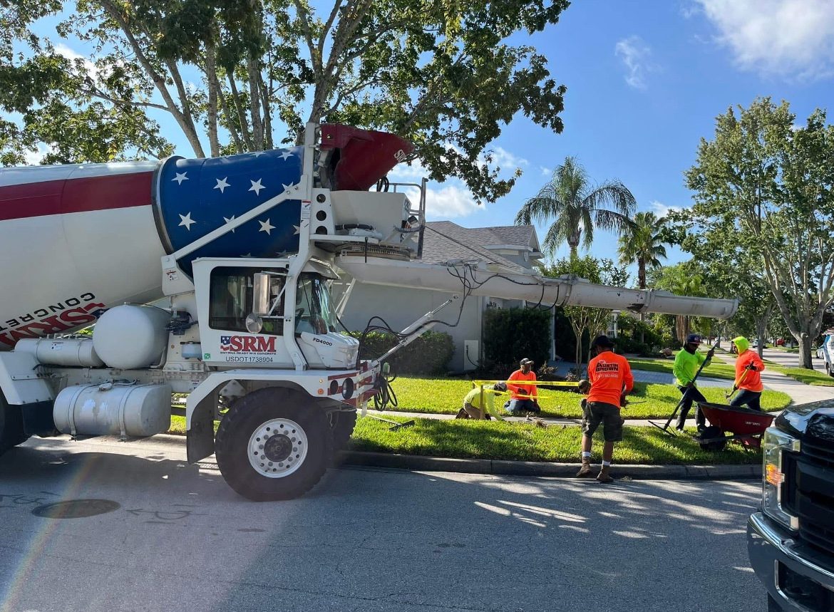 Austin Brown Construction crew on site during a residential concrete pour